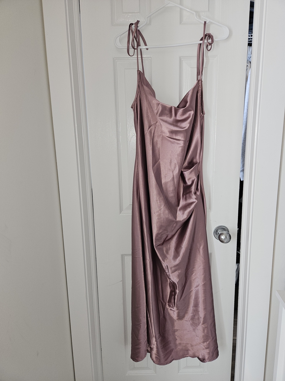 Cinderella Divine Satin Dress in Mauve Size L
